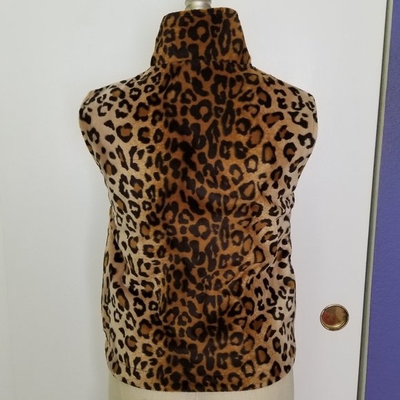 Reversible Leopard/Black Vest, Juniors Size S - Picture 2 of 5
